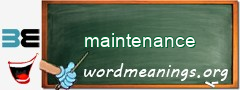 WordMeaning blackboard for maintenance